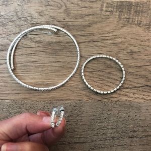 Necklace, bracelet, earrings